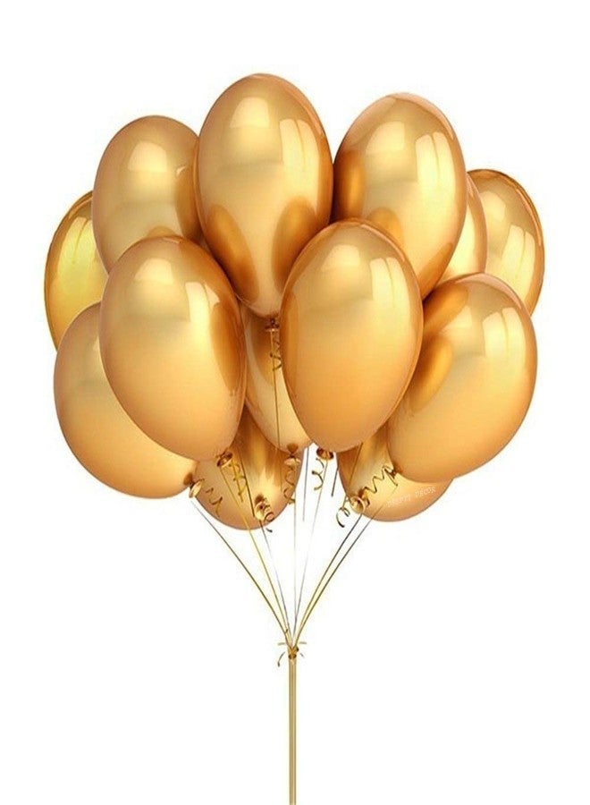 DEEPTI DECOR 50 Pcs Golden Color Latex Super Metallic HD Balloons 12" Inch Best For Theme Party Decoration, Happy Birthday Party Supplies, Wedding, Anniversary, Office Party Purpose, House party - Image 1